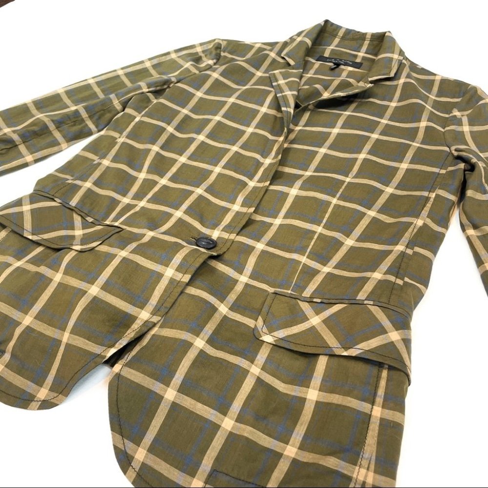 Rag and Bone Sybil Blazer Plaid Green (Size 0) - Picture 8 of 13